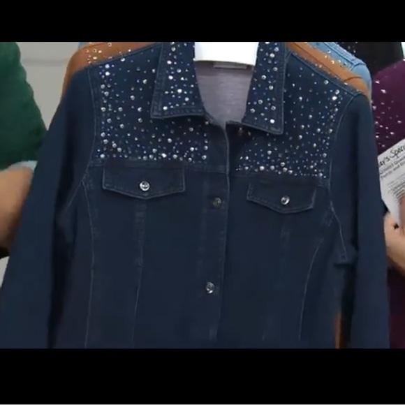 Navy Blue Jean Jacket By The Quacker Factory XL - Picture 7 of 9